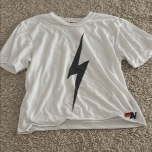 Aviator Nation White and Black Short Sleeve Tee